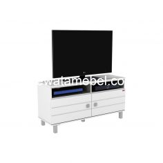 TV Cabinet Size 120 - ACTIV Nexa RTV 124 / White Glossy - Silver